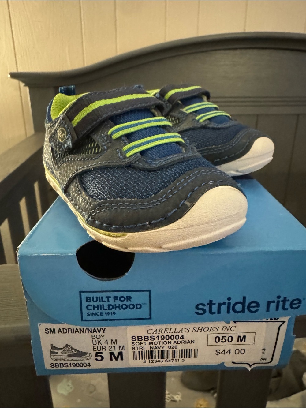 Stride Rite Navy and Lime Toddlers' Sneakers